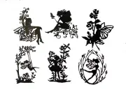 FAIRY / FAIRIES SWINGING, SITTING BY FLOWERS, TREE'S+ SILHOUETTE DIE CUT/ CUTS 6