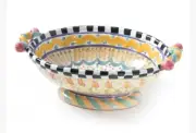 Mackenzie Childs Taylor Large Footed Serving Dish