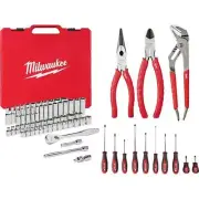 Milwaukee Ratchet+Socket Mechanics Tool Set 3/8" w/ Pliers+Screwdrivers (69-PCS)