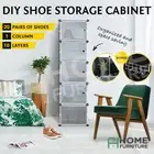 10 Tiers DIY Shoe Box Cube Cabinet Stackable Organiser Storage Rack Stand Black