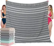 XXL Cotton Sandproof Towels Woven Extra Large Big Sand Free Giant Throw Thick Blankets Huge Quilt XLBlack