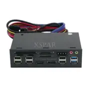 5.25" Pc Front Panel Dashboard Media Usb 3.0 Hub Audio Esata Sata Card Reader*