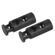 Plastic Spring Cord Locks (0.2")30pcs, Single Hole Spring Slider Toggles Black
