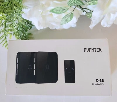Wireless Doorbell, AVANTEK D-3B Waterproof Door Chime Kit 1300 ft Distance Range
