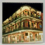 New Orleans Bourbon Street Ceramic Tile Trivet Coaster Travel Souvenir 4" x 4"