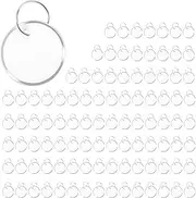 Aswalling Metal Rim Tags Key Tags Round Paper Tags with Metal Rings White Label for Car Keys and Door Keys (100)