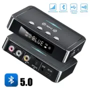 NEW BT 5.0 Transmitter Receiver Wireless 3.5mm Adapter AUX NFC to 2 RCA Audiop