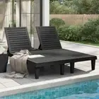 Sun Lounger Double Day Bed Sun Bed Outdoor Furniture Black Polypropylene vidaXL