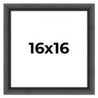 16x16 Contemporary Black Wood Frame UV Acrylic and Acid Free Foam Board
