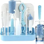 Bottle Cleaner Kit | Bottle Brush Set for Babies | Straw Brush and Nipple Brush | Baby Bottle Cleaning Tools | Bottles Drying Rack Included | Easy to Use and Clean for Thorough Bottle Cleaning