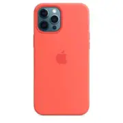 For Apple iPhone 12 Pro Max Silicone Case with MagSafe - Pink Citrus - New