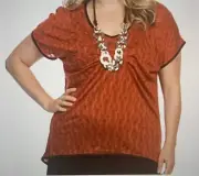 Ts Taking Shape Gonza Tunic top VOLCANIC ORANGE Sz S B/N