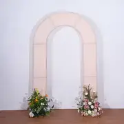 8ft BLUSH Fitted Spandex Open Arch Double Sided Backdrop STAND COVER Party Event