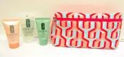 CLINIQUE COSMETIC BAG Make Up Case + HYDRATING JELLY Overnight Mask SCRUB CREAM