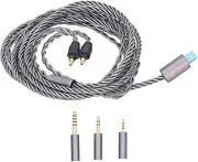 NutriEss Replacement Sound Upgrade Cable 4 Core Silver Plated Copper with 3.5mm 2.5mm 4.4mm Plug for Sennheiser IE40 Pro Earphone