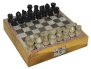 6"x6" Marble Handmade gorara stone pieces wooden Chess Set Decor Gifts