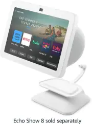 Echo Show 8 3rd Gen Adjustable Stand with USB-C Charging Port | Glacier White