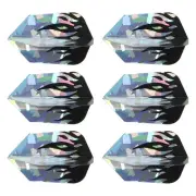 6Pcs Dart Shaft Rings,PET Unique Design Dart Accessory(Black Silver Tone)