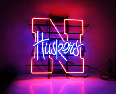 University of Nebraska Logo Real Neon Light Sign Workshop Decor Lamp 19"x19"