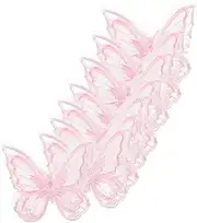 Beatifufu 30pcs Double Organza Butterfly Appliques Embroidery Patches for DIY Bridal Dress Clothing Hair Accessories Handicrafts Elegant and Practical Design