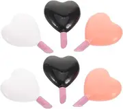 minkissy 6pcs Pumice Stone Nail Polishing Pen Portable Cuticle Pusher Nail Polish Remover Trimmer Buffer Pen with Heart Topper for Manicure