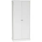 Tivoli 2-Door Broom Multipurpose Cupboard Storage Cabinet Tallboy - White