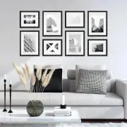 Gallery Wall Set - 8 Black Photo Frames