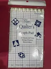 Elan Quilters Graph Pad 50 Sheets 1/4” Grid Design Projects Sketch Ideas #1572