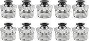 uxcell 10pcs Push to Connect Fittings 1/4" Tube OD x 1/2" NPT Thread Male Straight Union Fittings Copper Quick Connect Pneumatic Fittings for Semi Truck Trailers Air Brake System, Black
