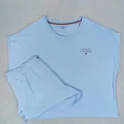 Tommy Hilfiger Pyjama Set Women's Size XXL Blue Cap Sleeve T-Shirit and Bottoms