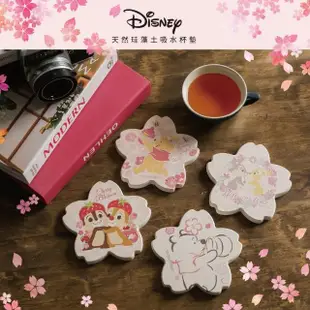 【收納王妃】迪士尼DISNEY 櫻花造型 硬式珪藻土 杯墊 吸水 2入/組(尺寸:11.5x11x0.9cm)