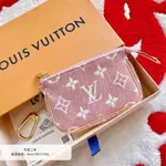 可欣二手 路易威登 LV 麻將包 牛仔布 老花圖案 零錢包 MINI 手拿包 M81176