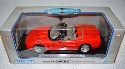 RARE Welly 1999 Red Chevy Corvette Die-Cast 1:18 Scale Car Model ~ NOS ~#27