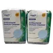 Overnight Antibacterial Denture Tabs Equate Effervescent Mint Fresh - 2 Pack