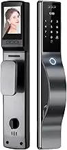 Tuya WiFi 3D Facial Recognition App Password Fingerprint Card Portable Visual Doorbell Monitoring Camera Electronic Door Lock(30 260 6068 Battery)