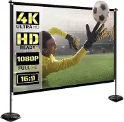 PHOPIK 120 inch - Outdoor Projector Screen & Stand - Portable 16:9 HD 4K