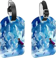 [YTYVAGT] Luggage Tag,Luggage Tags for Suitcases,Bag Tags for Luggage,2-Pc,Christmas Snowmen Winter Snow