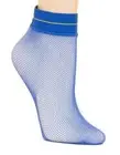 HUE Fishnet Anklet Socks Two Pairs One Size Mediterranean Blue