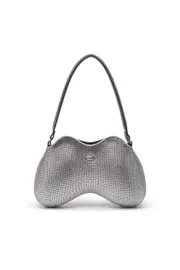 [Diesel] Diesel - Double-D-Shoulder bag with all-over crystals - Shoulder Bags - Woman - Silver UNI Silver