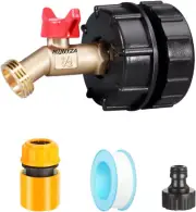 275-330 Gallon IBC 2" Brass Tote Fittings Water Tank Adapter,1/2" Male NPT Inlet