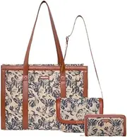 [Belwaba] Women's Combo Bags & Wallet (2 Bag+1 Clutch Wallet), Tan, Western