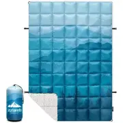 Sherpa Puffy Camping Blanket,Portable Outdoor Warm Wearable Fleece Blanket fo...