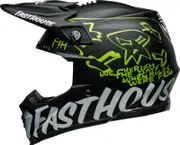 Bell Moto-9S Flex Fasthouse MC Core, motocross helmet , color: Matt Black/White/Yellow , size: XL