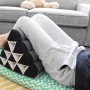 Thai Triangle Pillow Backrest Cushion Kapok Filled Blue Elephant