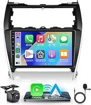 Car Radio Stereo for Toyota Camry 2012 2013 2014, 1G+32G Rimoody Carplay Android 13 10.1 inch Touch Screen GPS Navigation WiFi HiFi Bluetooth FM Radio Mirror Link Head Unit + AHD Backup Camera