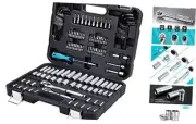 121-Piece Mechanics Tool Kits, Include SAE/Metric Sockets Set, 72-Tooth Drive
