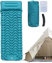 ing Sleeping Pad | Outdoor Sleeping ing Mattress with Pillow | Built-in Foot Pump Foldable Sleep Mat Compact Gear for Men Women Backpacking