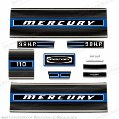 Fits Mercury 1974 9.8hp Outboard Engine Decals