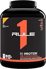 Rule1 R1 100% Whey Protein Isolate and Hydrolysate Protein Powder 5.03 lb, Lightly Salted Caramel (76 Servings)