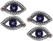 DOITOOL 4pcs Rhinestone Evil Eye Patch Stylish Embroidery Appliques for Clothing Handbags Shoes DIY Decor Versatile Fashion Accessories with Eye Catching Design